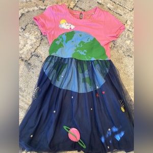 Mini Boden Girls 7-8 Earth Space Tulle Dress